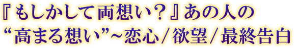 『もしかして両想い?』あの人の“高まる想い”〜恋心/欲望/最終告白 『もしかして両想い?』あの人の“高まる想い”〜恋心/欲望/最終告白