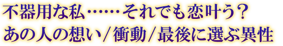 不器用な私……それでも恋叶う? あの人の想い/衝動/最後に選ぶ異性 不器用な私……それでも恋叶う? あの人の想い/衝動/最後に選ぶ異性